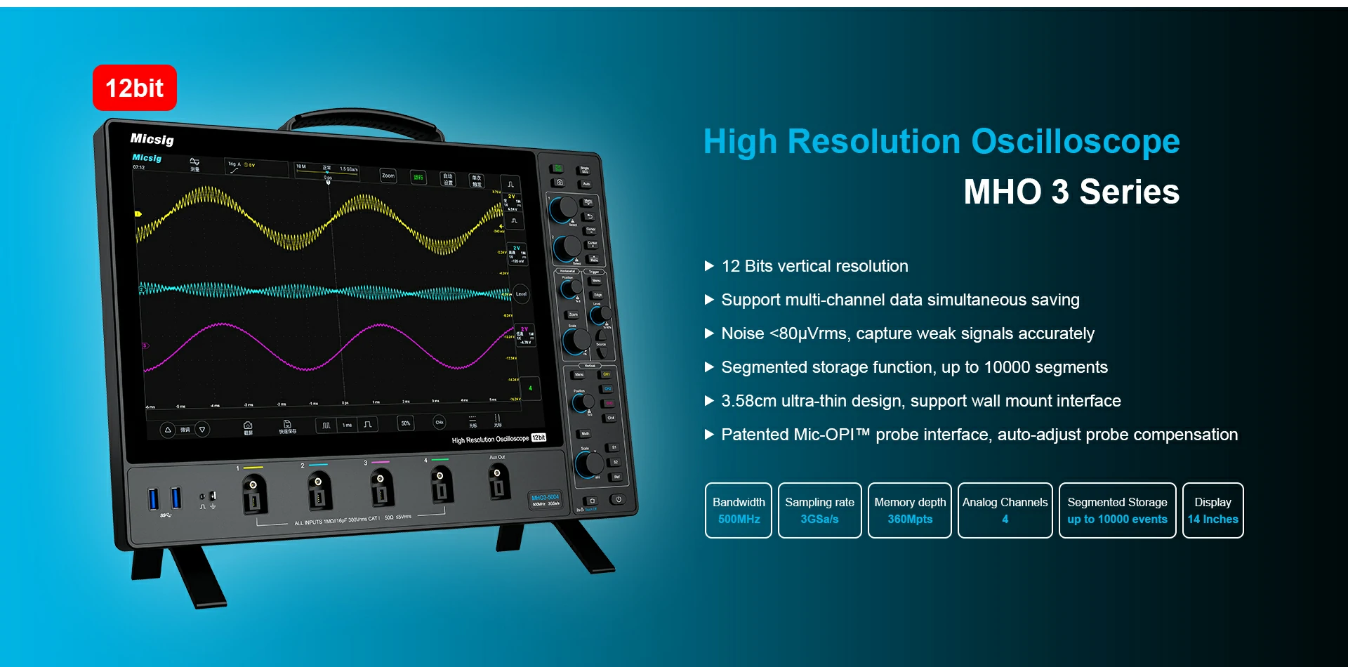 High Resolution Oscilloscope MHO Series