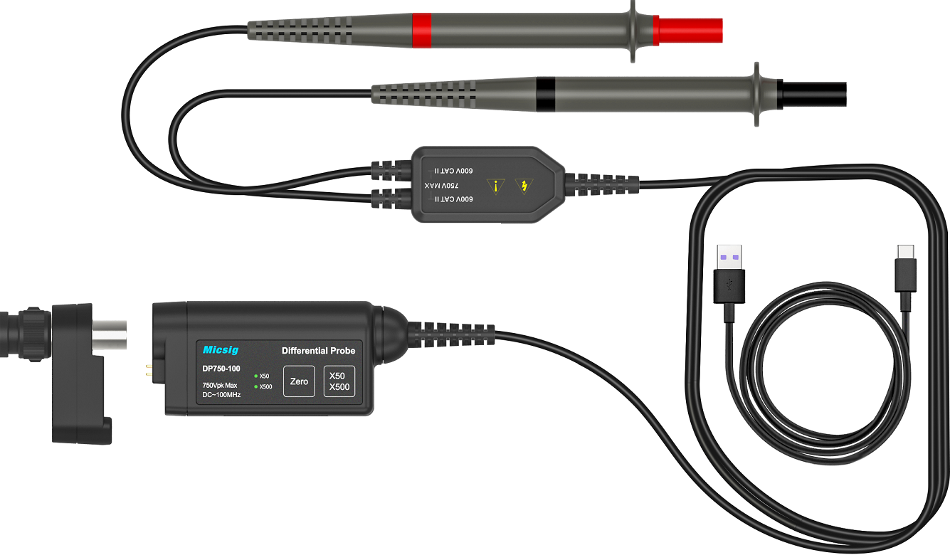 Oscilloscope voltage probe_ Micsig High Voltage Differential Probe
