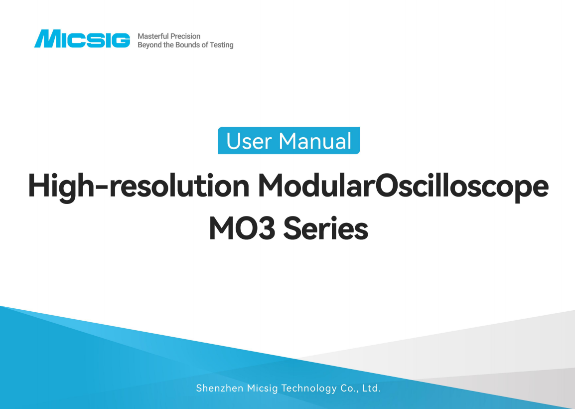 User Manual- High Resolution Modular Oscilloscope MO3 Series
