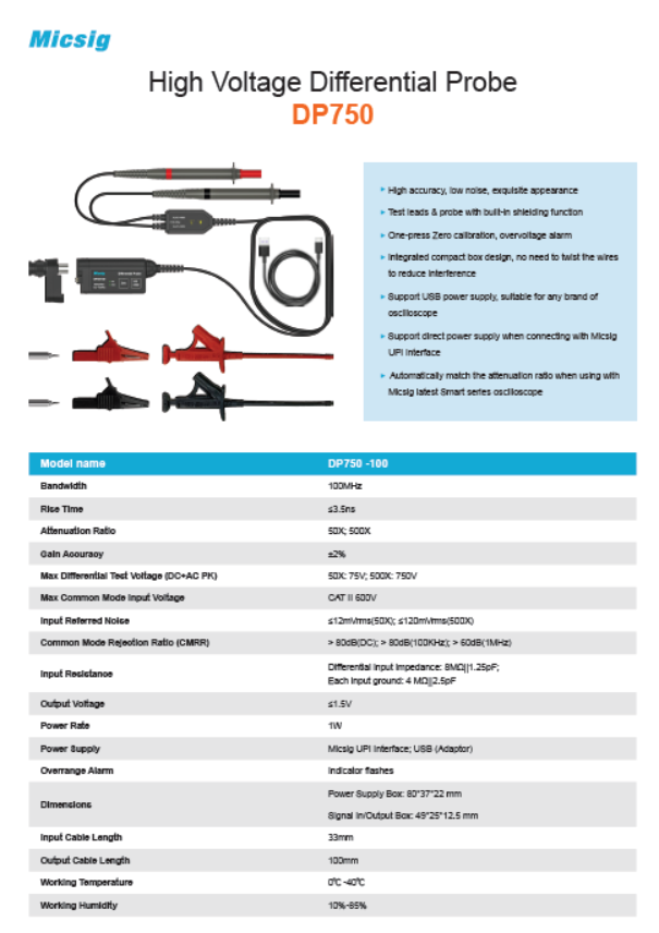 Brochure - High Voltage Differential Probe DP750（EOL）