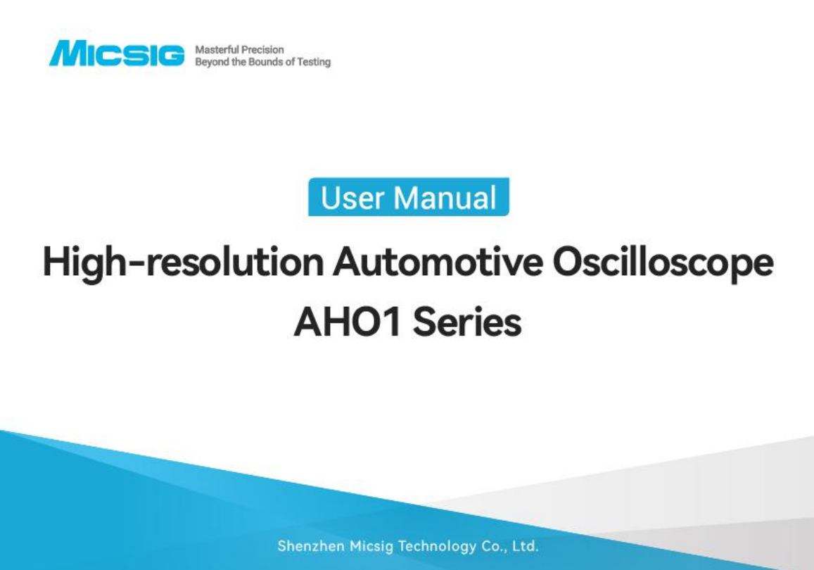 User Manual - High Resolution Automotive Oscilloscope AHO1 Series