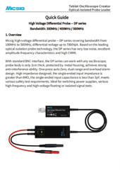 Quick Guide - DP series 300-500MHz high-voltage differential probe (split design)