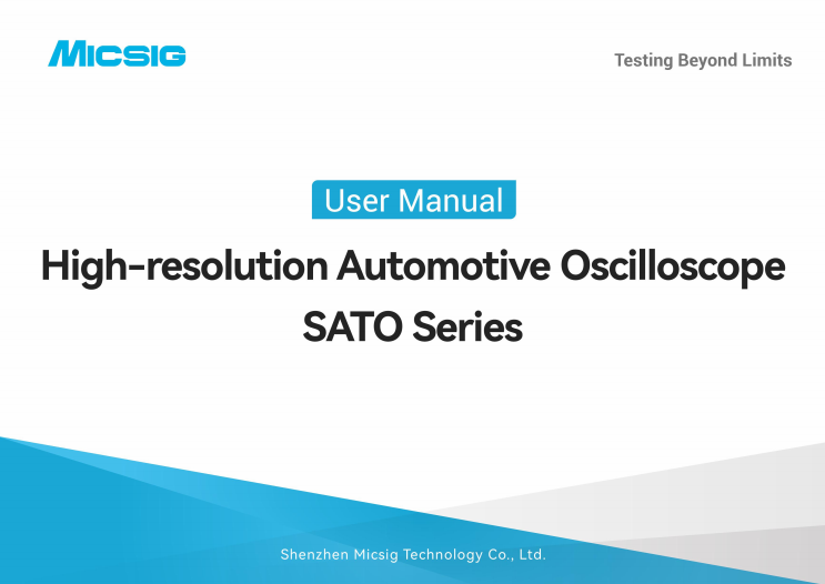 User Manual - High Resolution Automotive Oscilloscope SATO Series
