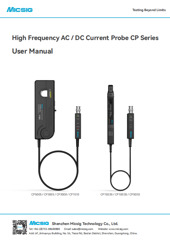 Datasheet - High Frequency AC&DC Current Probe CP Series（Old）