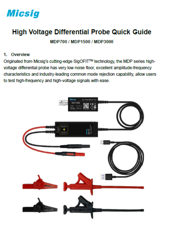 Quick Guide - MDP series high-voltage differential probe V1.2