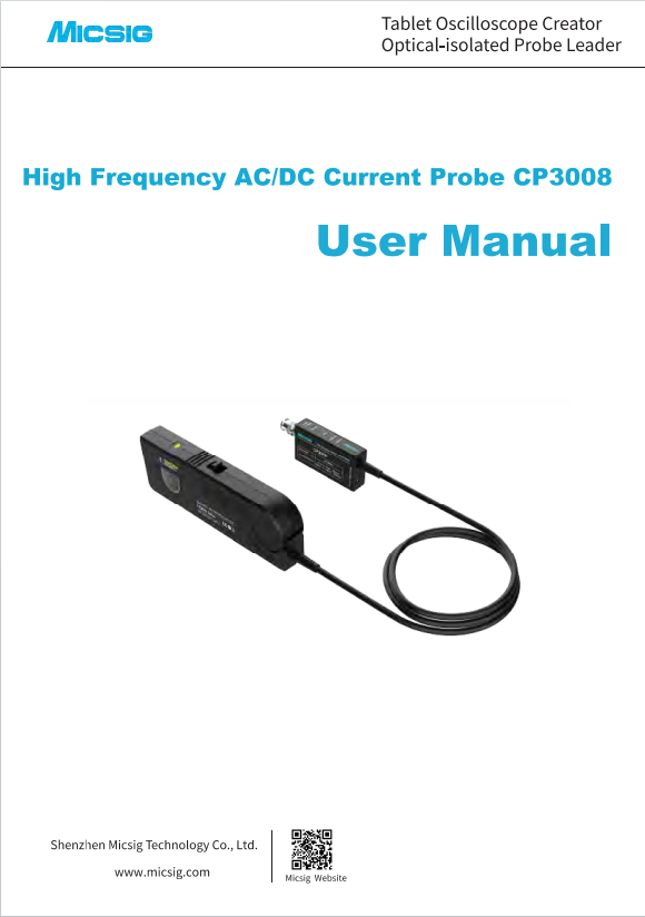 User Manual - High-Frequency AC/DC Current Probe Series CP3008 [ENG]