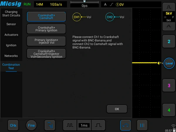 oscilloscope combination Tests