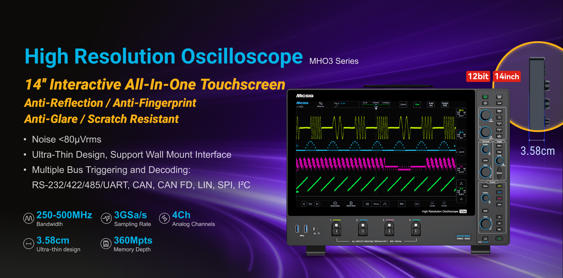 High Resolution Oscilloscope MHO Series