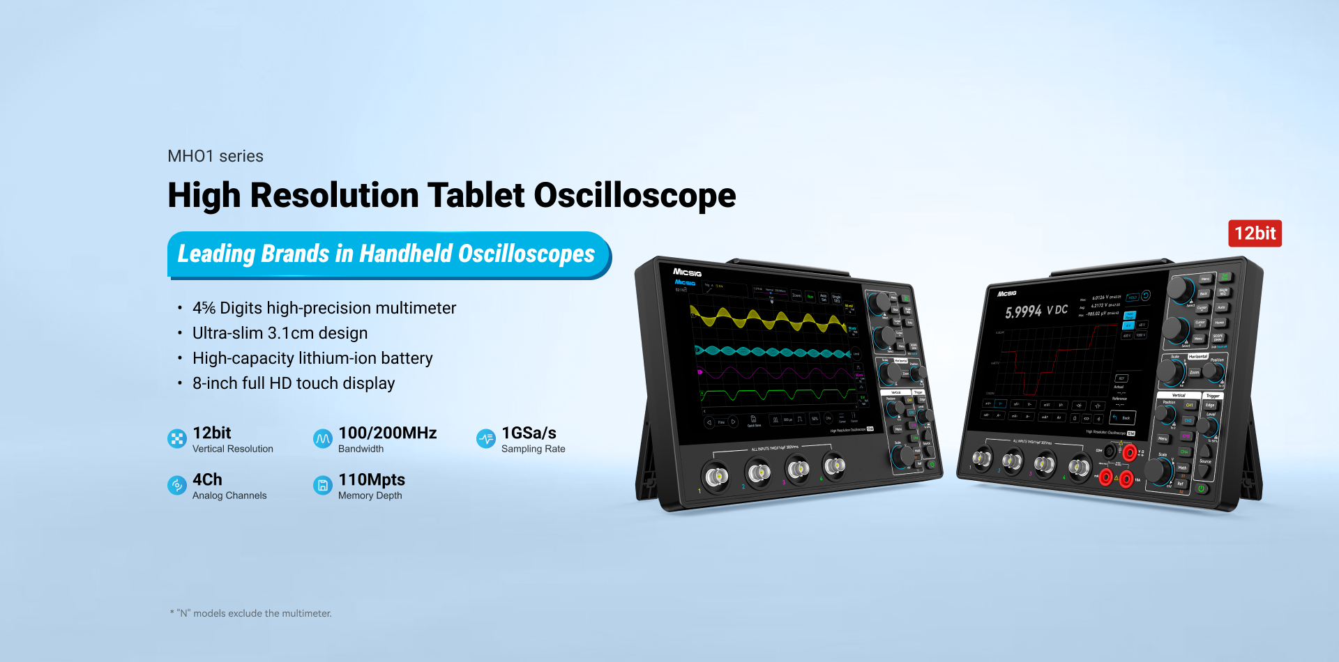 High-resolution Oscilloscope MHO1 series