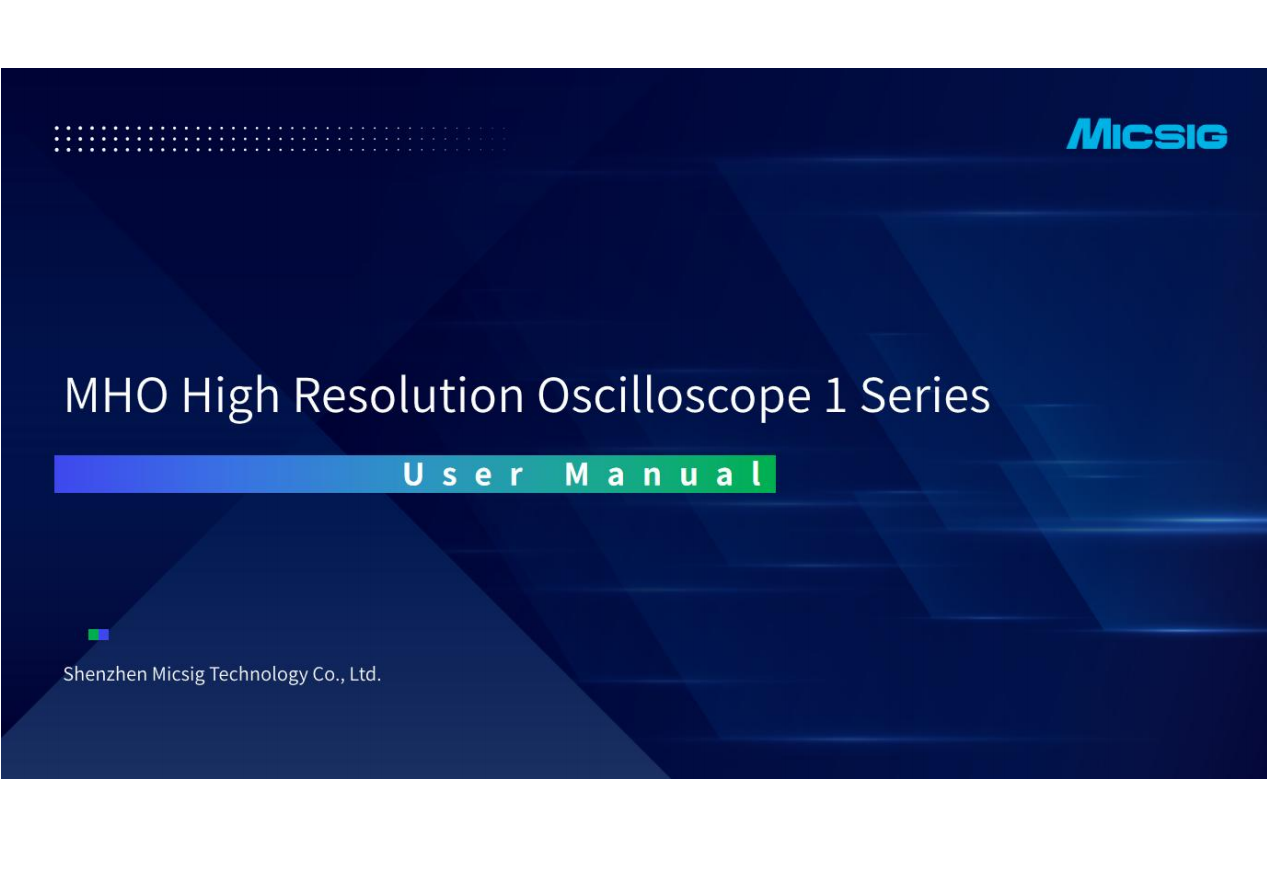 User Manual - High Resolution Tablet Oscilloscope MHO1 Series [ENG]