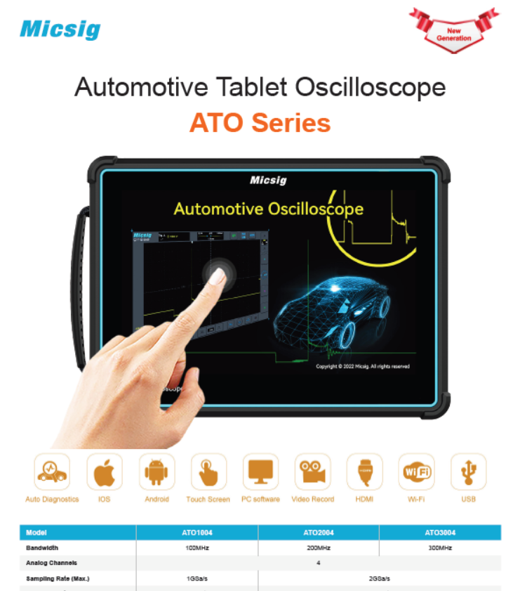 Automotive Oscilloscope ATO series Flyer